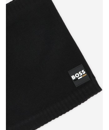 BOSS Boys Logo Snood in Black brillant des détails fins