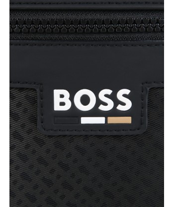 BOSS Boys Monogram Crossbody Bag in Black (18.5cm) de la marque