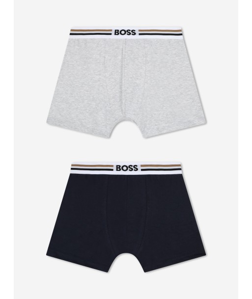 BOSS Boys Set Of 2 Boxer Shorts in Navy les muscles