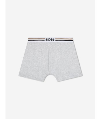 BOSS Boys Set Of 2 Boxer Shorts in Navy les muscles