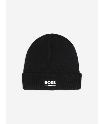 BOSS Boys Knitted Beanie Hat in Black 50% de réduction en Octobre 2024