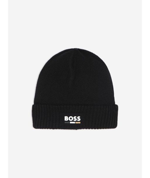 BOSS Boys Knitted Beanie Hat in Black 50% de réduction en Octobre 2024