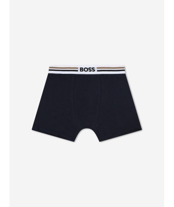 BOSS Boys Set Of 2 Boxer Shorts in Navy les muscles