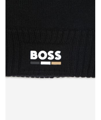 BOSS Boys Knitted Beanie Hat in Black 50% de réduction en Octobre 2024