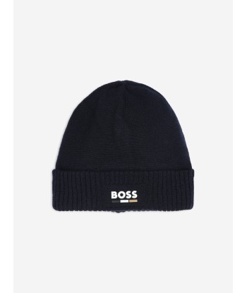 BOSS Boys Knitted Beanie Hat in Navy livraison et retour toujours gratuits