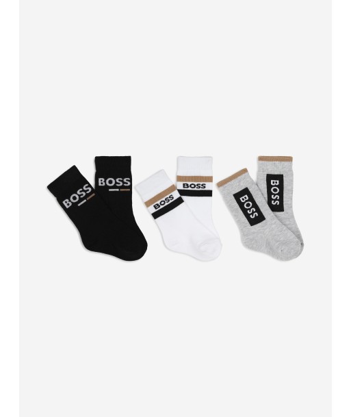 BOSS Boys 3 Pairs Socks Set in Black commande en ligne