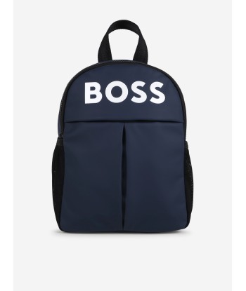 BOSS Boys Logo Backpack in Navy (28cm) 50-70% off 