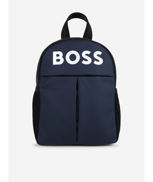 BOSS Boys Logo Backpack in Navy (28cm) 50-70% off 