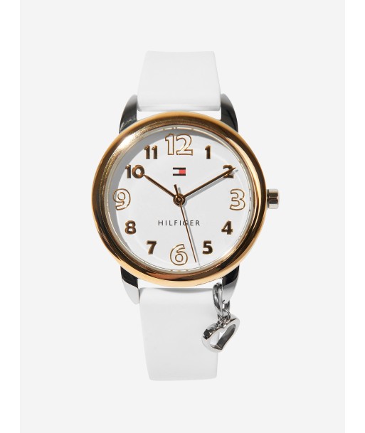 Tommy Hilfiger Girls Silicone Strap Watch in White 34mm (One Size) offre 