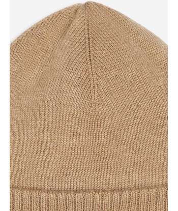 BOSS Boys Knitted Beanie Hat in Brown chez Cornerstreet bien 