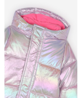 Billieblush Baby Girls Shiny Hooded Puffer Jacket in Purple vous aussi creer 