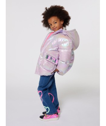 Billieblush Girls Hooded Puffer Jacket in Purple Pour