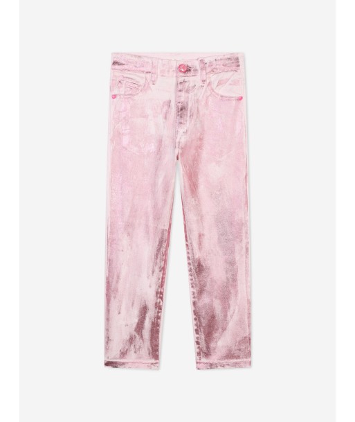 Billieblush Girls Metallic Effect Trousers in Pink Dans la société mordern