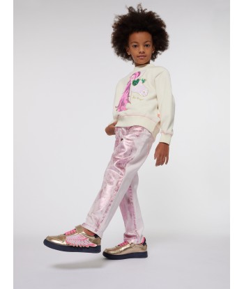 Billieblush Girls Metallic Effect Trousers in Pink Dans la société mordern