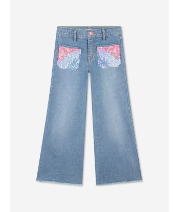 Billieblush Girls Wide Leg Jeans in Blue Amélioration de cerveau avec