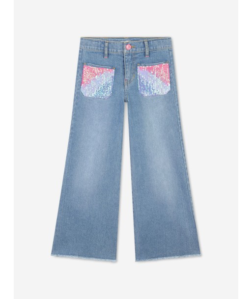 Billieblush Girls Wide Leg Jeans in Blue Amélioration de cerveau avec