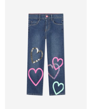 Billieblush Girls Heart Jeans in Blue store