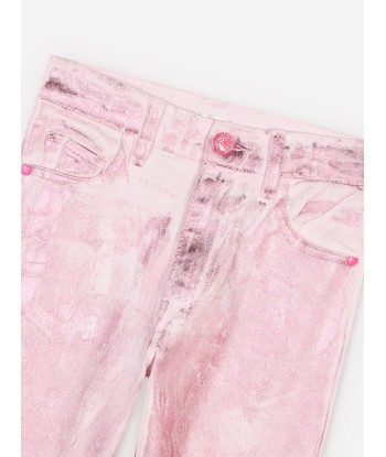 Billieblush Girls Metallic Effect Trousers in Pink Dans la société mordern