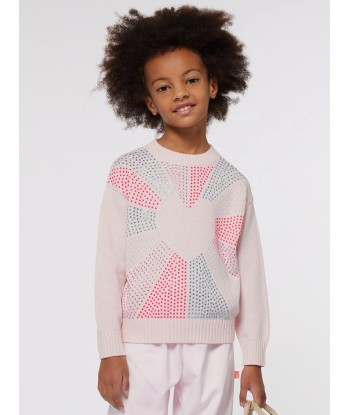 Billieblush Girls Knitted Heart Jumper in Pink Le MVP de beaucoup