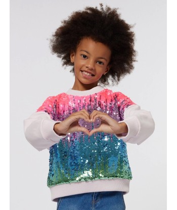 Billieblush Girls Sequin Sweatshirt in Pink Paris Déstockage Promo