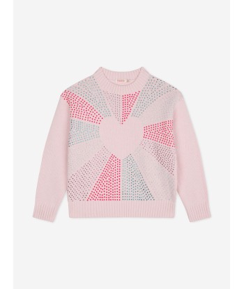 Billieblush Girls Knitted Heart Jumper in Pink Le MVP de beaucoup