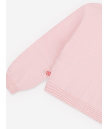 Billieblush Girls Knitted Logo Cardigan in Pink Venez acheter