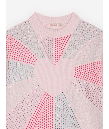 Billieblush Girls Knitted Heart Jumper in Pink Le MVP de beaucoup