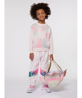 Billieblush Girls Knitted Heart Jumper in Pink Le MVP de beaucoup