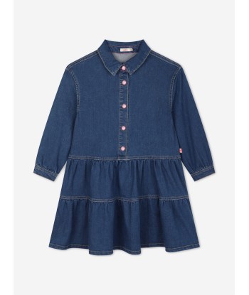 Billieblush Girls Denim Shirt Dress in Blue paiement sécurisé