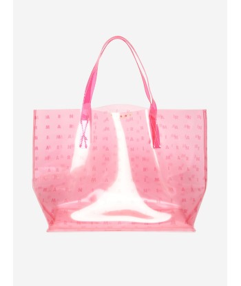 MARNI Girls Transparent Logo Bag in Pink (28cm) Venez découvrir notre 