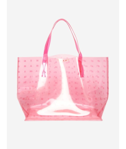 MARNI Girls Transparent Logo Bag in Pink (28cm) Venez découvrir notre 