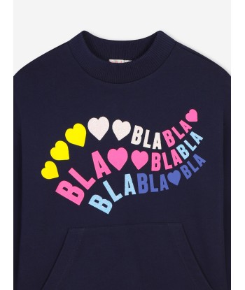 Billieblush Girls Slogan Sweater Dress in Navy soldes