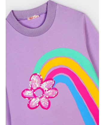 Billieblush Girls Rainbow Flower Sweater Dress in Purple la chaussure