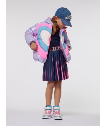 Billieblush Girls Heart Puffer Jacket in Purple la chaussure