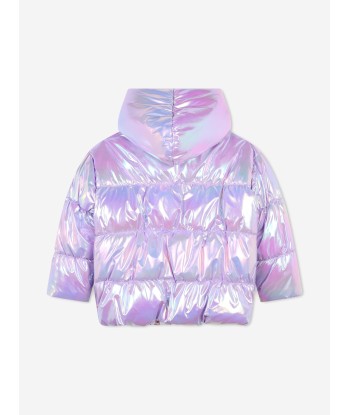 Billieblush Girls Heart Puffer Jacket in Purple la chaussure