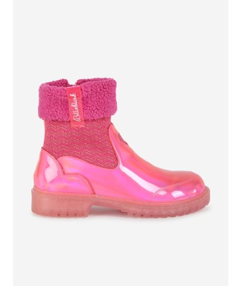 Billieblush Girls Iridescent Ankle Boots in Pink meilleur choix