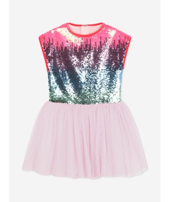 Billieblush Girls Sequin And Mesh Occasion Dress in Pink une grave pollution 