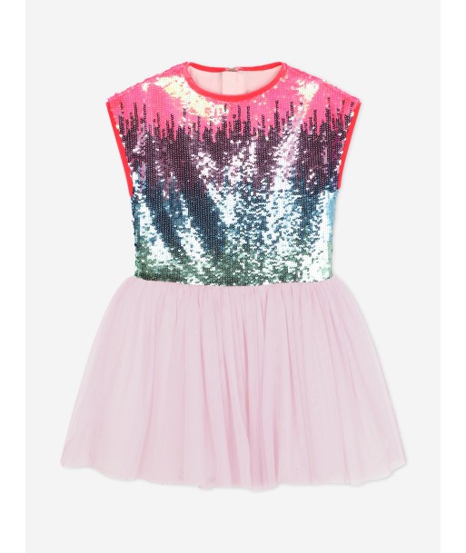 Billieblush Girls Sequin And Mesh Occasion Dress in Pink une grave pollution 