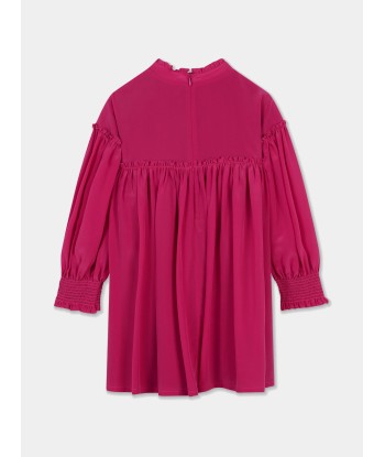 Chloé Girls Silk And Lace Detail Ceremony Dress in Pink pas cheres