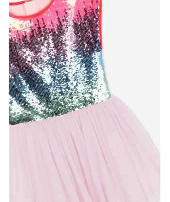 Billieblush Girls Sequin And Mesh Occasion Dress in Pink une grave pollution 