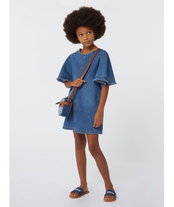 Chloé Girls Denim Dress in Blue Pour