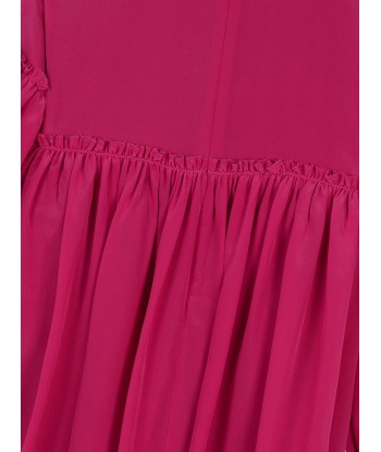 Chloé Girls Silk And Lace Detail Ceremony Dress in Pink pas cheres