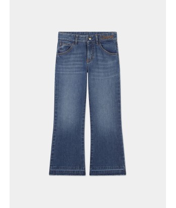 Chloé Girls Wide Leg Jeans in Blue Découvrez la collection