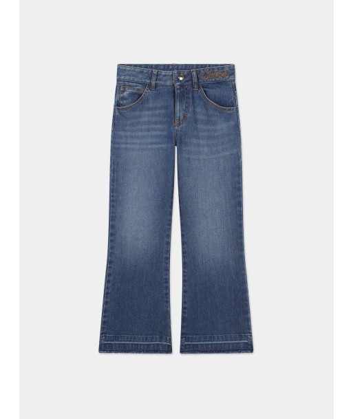 Chloé Girls Wide Leg Jeans in Blue Découvrez la collection