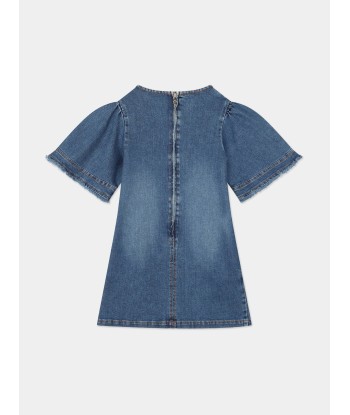 Chloé Girls Denim Dress in Blue Pour