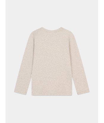 Chloé Girls Long Sleeve Logo T-Shirt in Beige Comment ça marche