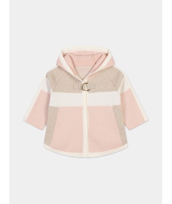 Chloé Baby Girls Knitted Hooded Coat in Pink Toutes les collections ici