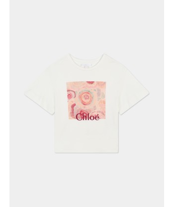 Chloé Girls Spiral Print T-Shirt in White suggérées chez