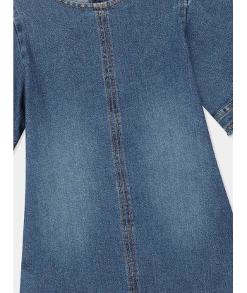 Chloé Girls Denim Dress in Blue Pour