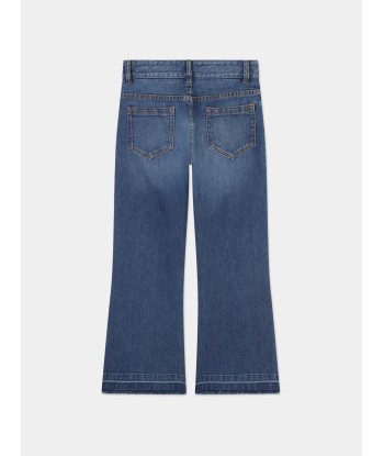 Chloé Girls Wide Leg Jeans in Blue Découvrez la collection